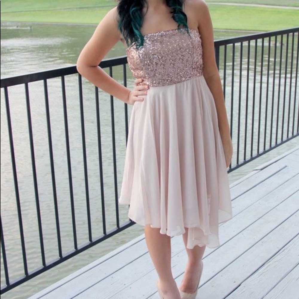 Gold sequin dress